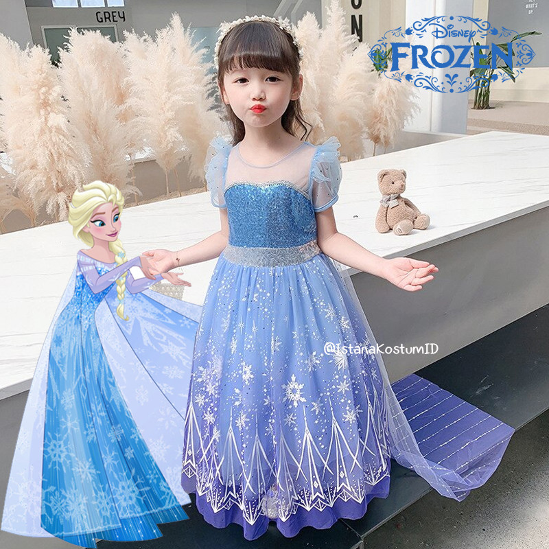 Dress Elsa Frozen Snowflake Long