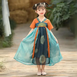 Baju Negara China Hanfu Terracotta Navy Girl