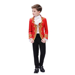 Baju Negara Eropa Red Victorian Boy bangsawan european sewa istana kostum
