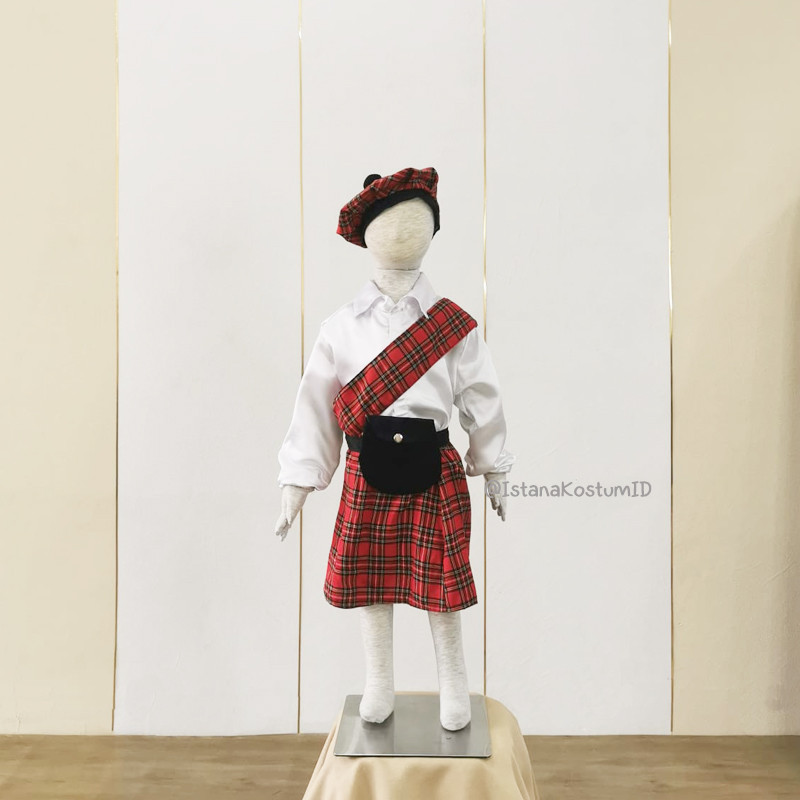 Baju Negara Skotlandia Tartan Scotland Boy B