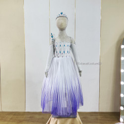 Dress Princess Elsa Frozen White Purple