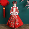 Baju Negara China Winter Merah Bulu2