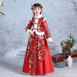 Baju Negara China Winter Hanfu Red Girl