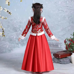 Baju Negara China Winter Hanfu Red Girl