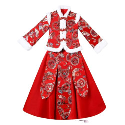 Baju Negara China Winter Hanfu Red Girl