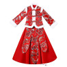 Baju Negara China Winter Merah Bulu2