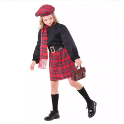 Baju Negara Skotlandia Tartan Scotland Girl