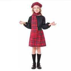 Baju Negara Skotlandia Tartan Scotland Girl