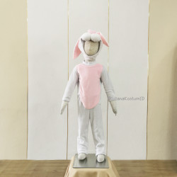 Kostum Hewan White Pink Rabbit Kelinci Merah Muda