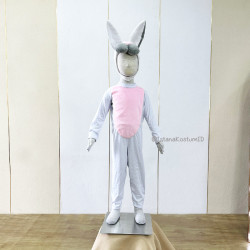 Kostum Hewan White Pink Grey Rabbit Kelinci Merah Muda Abu