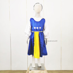 Baju Negara Swedia Blue Yellow Girl eropa istana kostum