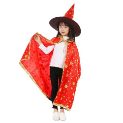 Kostum Penyihir Witch Red Gold