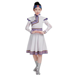 Baju Negara China Mongol White Blue Tibet Girl sewa baju istana kostum