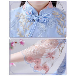 Baju Negara China Hanfu Cherry Blossom Blue Girl