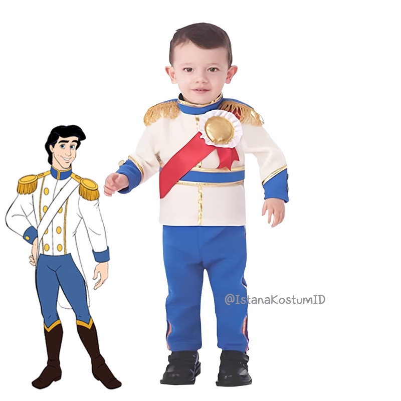 Baju Negara Inggris Prince Eric White Blue