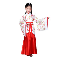 Baju Negara China Hanfu Flower White Red Girl