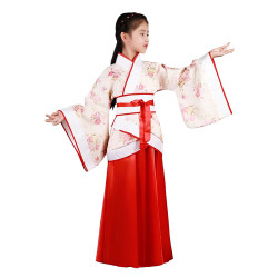 Baju Negara China Hanfu Flower White Red Girl