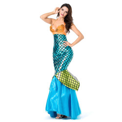 Kostum Mermaid Orange Tosca Dewasa Wanita