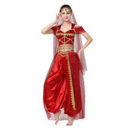 Baju Negara India Belly Dancer Red Wanita Dewasa