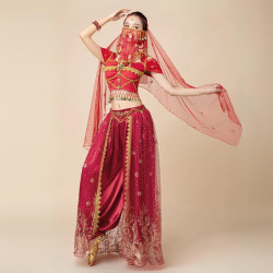 Baju Negara India Belly Dancer Red Wanita Dewasa