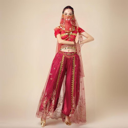 Baju Negara India Belly Dancer Red Wanita Dewasa