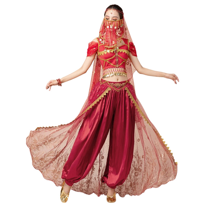 Baju Negara India Belly Dancer Red Wanita Dewasa