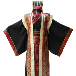 Baju Negara China Three Kingdoms Black Pejabat Zu Ge Liang Pria Dewasa