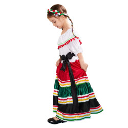 Baju Negara Mexico Girl Stripe Black