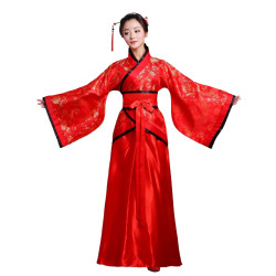 Baju Negara China Hanfu Flower Red Wanita Dewasa