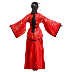 Baju Negara China Hanfu Flower Red Wanita Dewasa