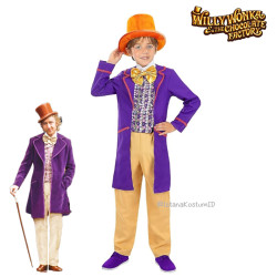 Baju Profesi Magician Purple Pesulap Willy Wonka Boy