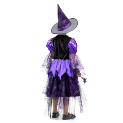 Kostum Penyihir Witch Purple Black Web