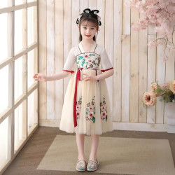 Baju Negara China Hanfu White Cream A Girl