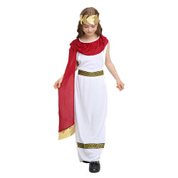 Baju Negara Yunani Greek White Red Girl