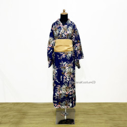 Baju Negara Jepang Yukata Red Gold Flower Wanita Dewasa