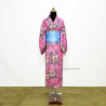 Baju Negara Jepang Kimono Pink Blue Flower Wanita Dewasa