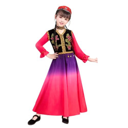 Baju Negara China Uighur Tibet Mongol Purple Pink Girl