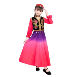 Baju Negara China Uighur Tibet Mongol Purple Pink Girl