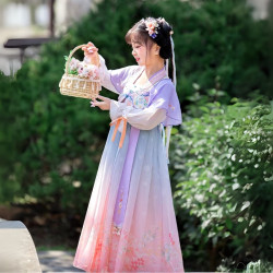 Baju Negara China Hanfu Premium Purple Green Peach Girl