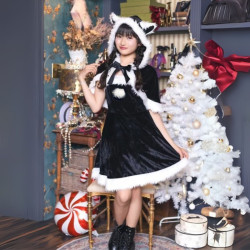 Kostum Santa Claus Dress Black A Wanita Dewasa