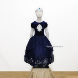 Dress Princess Cinderella Navy Bludru ori Disney