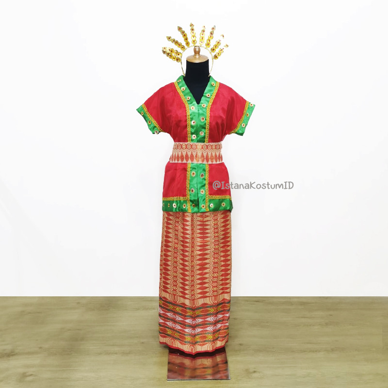 Baju Adat Bodo Red Green Dewasa