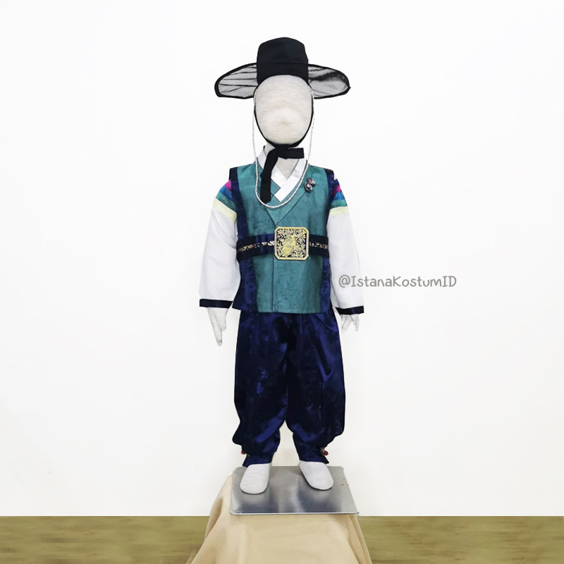 Baju Negara Korea Hanbok Green Navy Boy