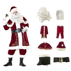 Kostum Santa Claus Luxury 8in1 Pria Dewasa