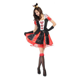 Kostum Queen of Heart Alice Wonderland Short Wanita Dewasa