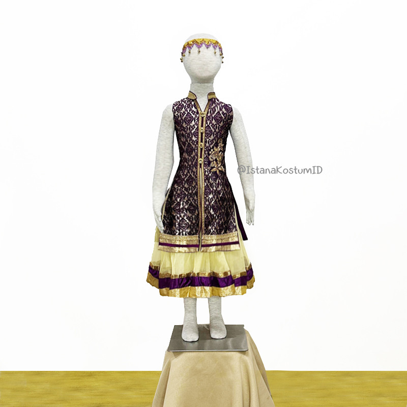 Baju Negara India Purple Gold Flower A Girl