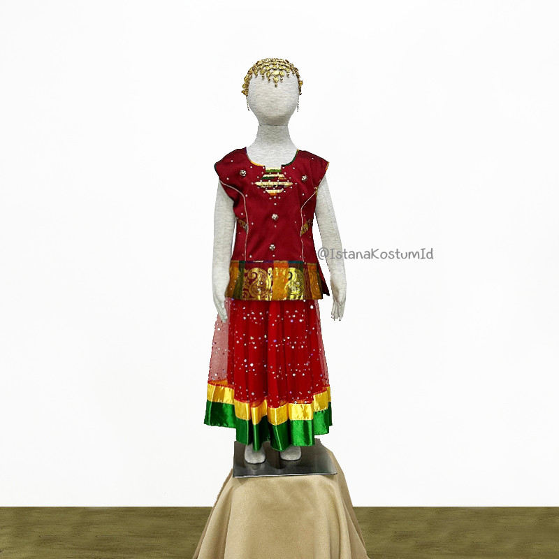 Baju Negara India Red Etnic Girl