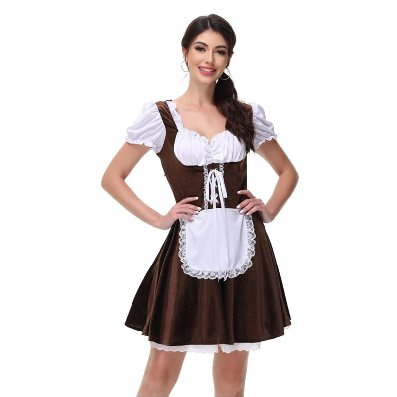 Baju Negara Jerman Brown Velvet Wanita Dewasa