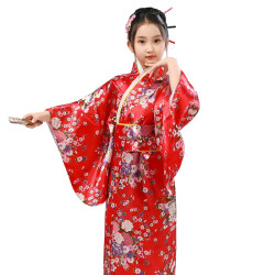 Baju Negara Jepang Yukata Red Flower B Girl