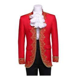 Baju Negara Eropa Red Prince Victorian Pria Dewasa